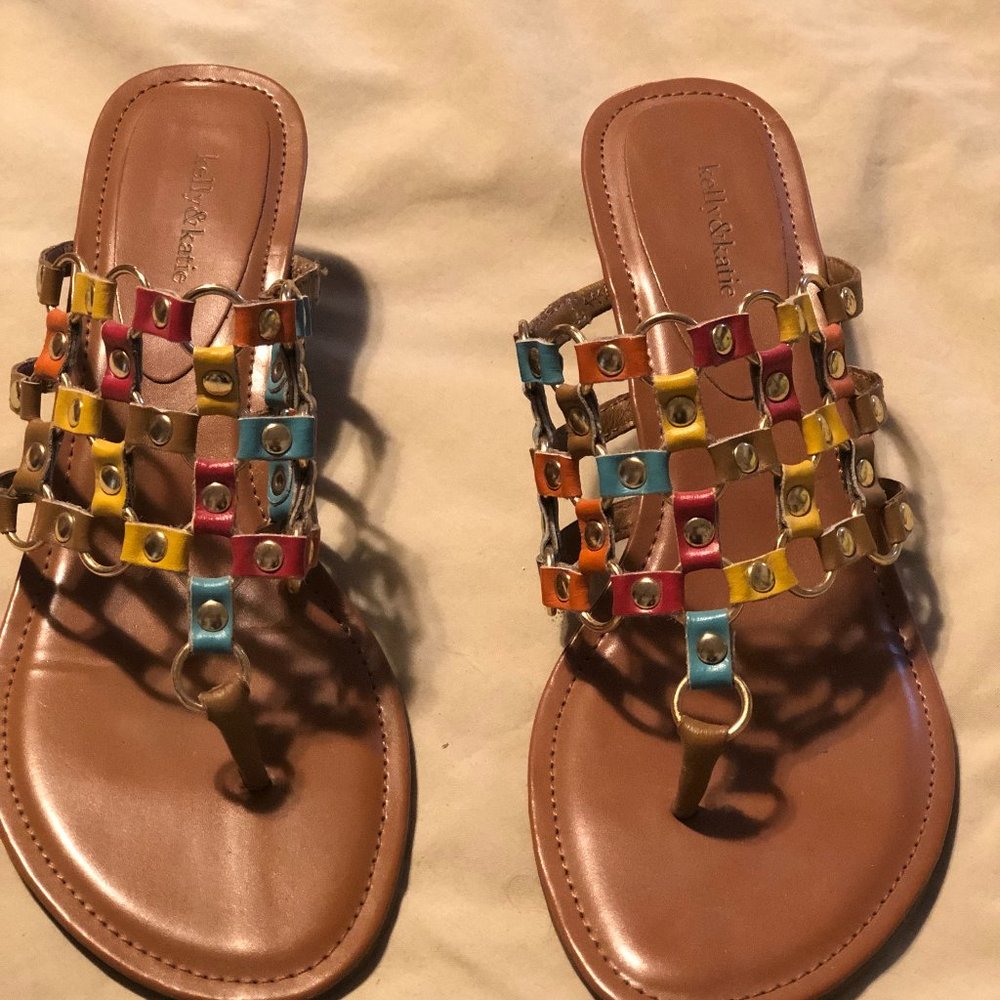 Kelly and Katie Multi-color Chloe Sandal SZ 6